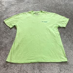 Columbia Sportswear Shirt Mens XXL Green Long Sleeve Outdoor Cicle Logo Cotton